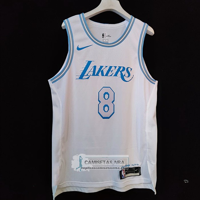 Camiseta Los Angeles Lakers Kobe Bryant NO 8 Ciudad Autentico 2020-21 Blanco